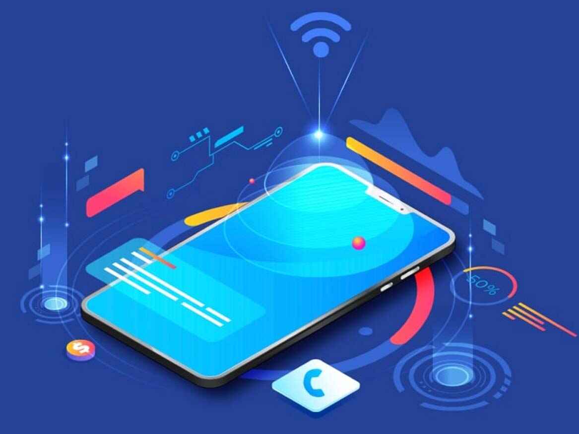 Mobile application development services illustration